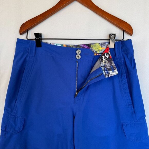Lululemon Athletica Nylon Cobalt Blue Outdoor Hiking Cargo Shorts Size 36 - Picture 2 of 11